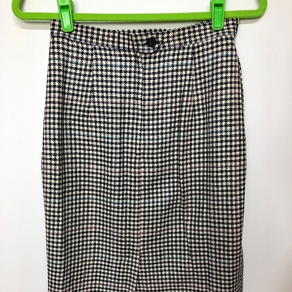 Barrie Pace collarless fully lined houndstooth skirt & jacket suit set, vintage - Picture 11 of 13
